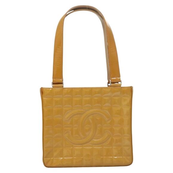 Chanel Chocolate Bar Yellow Patent Leather Tote Bag (Pre-Owned) - Picture 1 of 16